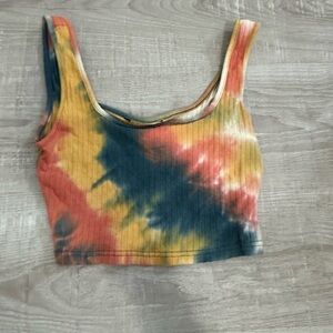 Blue red and yellow Tie dye tank size medium
